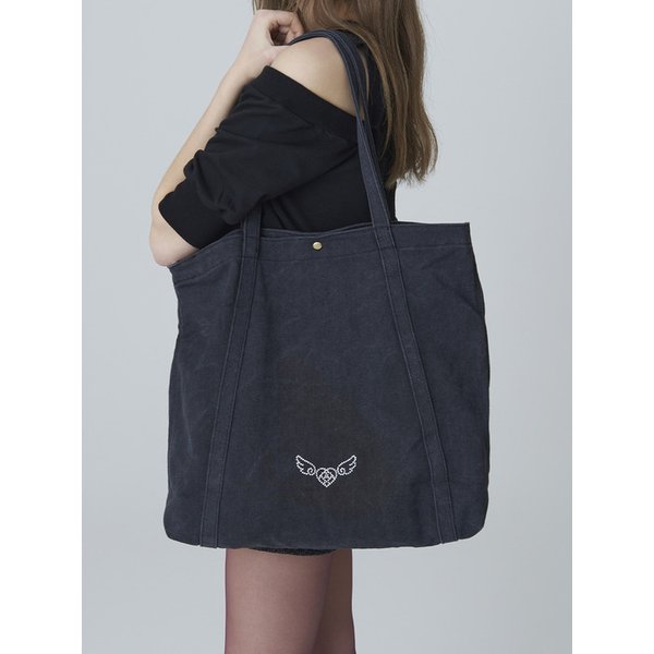 ANGEL CUBIC CANVAS BAG - BLACK