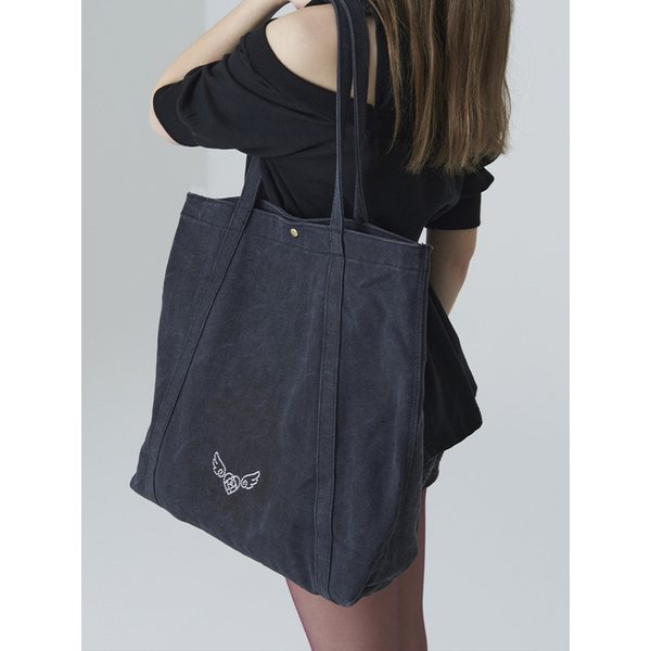 ANGEL CUBIC CANVAS BAG - BLACK