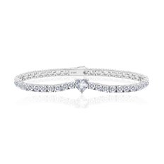 Ice single heart tennis bracelet (WG)(400019)