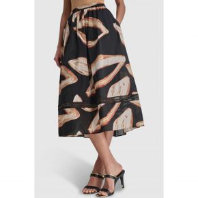 4774416 DKNY Stud Detail Cotton Voile Midi Skirt