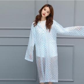레이니 도트무늬 우비 등산 비옷 (블루) (S28567199)