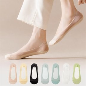 여성 심플 시스루 페이크삭스 양말 4켤레