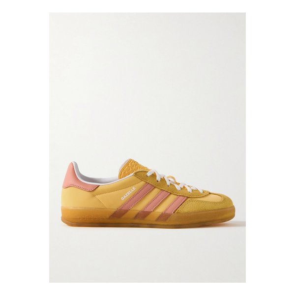 가젤 인도어 가죽 및 스웨이드 트리밍 나일론 스니커즈 옐로우 1647597332371760