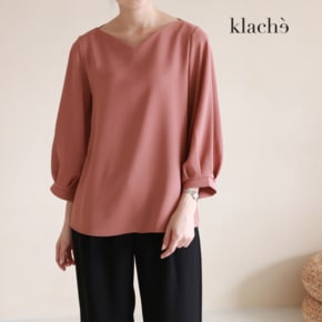 KLACHE 커브하트넥퍼프7부블라우스_CB2FBL015A