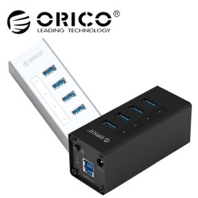 오리코(ORICO) A3H4 유전원 4포트 USB3.0 허브(알루미늄 바디)