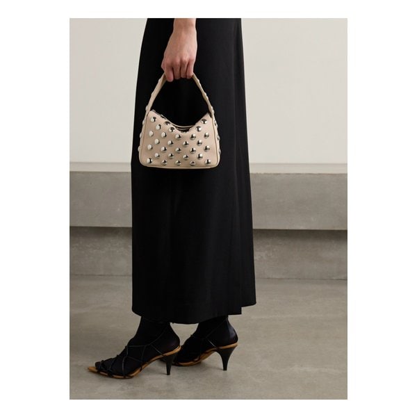 케이트 엘레나 스몰 스터드 텍스처 가죽 숄더 백 아이보리 1647597345900241