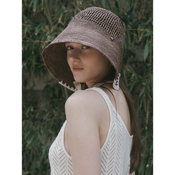 [단독] Evotte raffia bonnet hat_3color