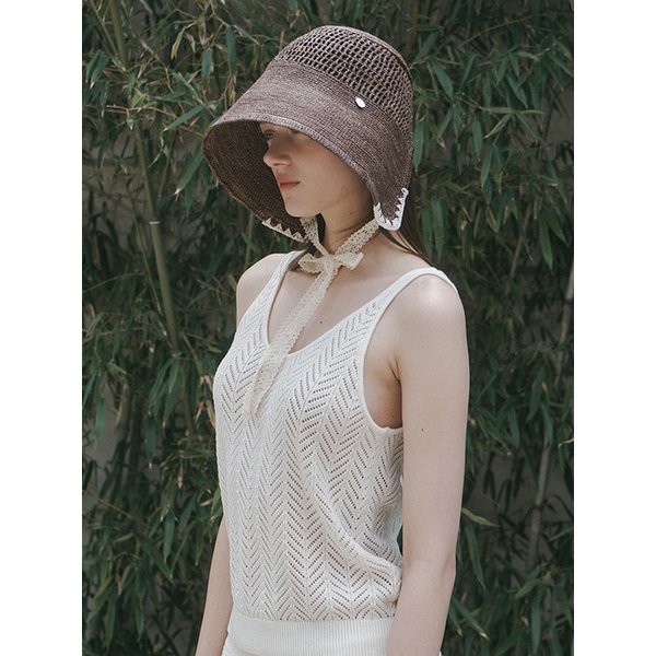 [단독] Evotte raffia bonnet hat_3color