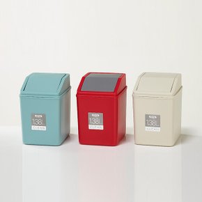클린푸쉬 휴지통1.38L 레드 민트 베이지