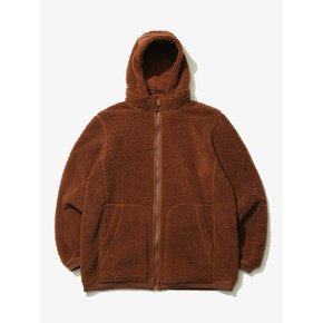 Recersible Fleece Hood Zip-up Brown