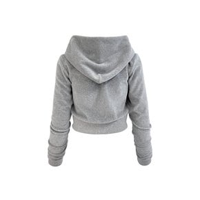 Signature Velvet Hoodie Zip up Melange Grey