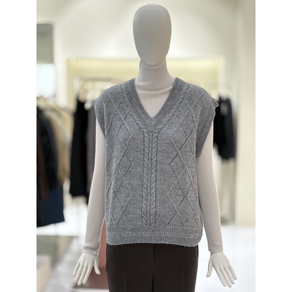 [부산점] [씨씨콜렉트] 브이넥 울 블렌드 니트 베스트 (E254KSB131)