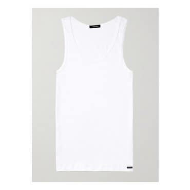 톰포드 Ribbed Cotton and Modal-Blend Jersey Tank Top 화이트