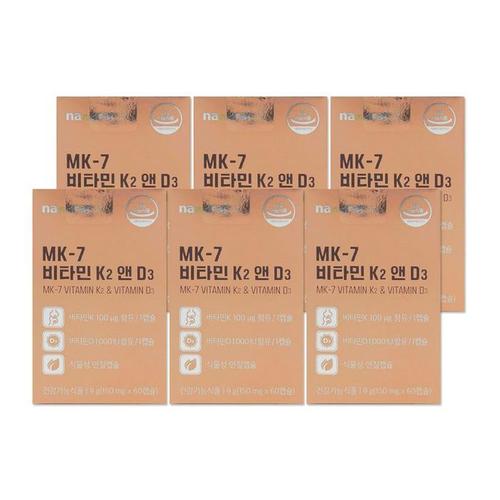 내츄럴플러스 MK-7 비타민 K2 앤 D3 150mg 60캡슐 6개/mjc(1)