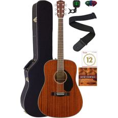 미국 펜더 기타 Fender CD 60S Solid 탑 Dreadnought Acoustic Guitar All Ma호간y 번들 with Ha