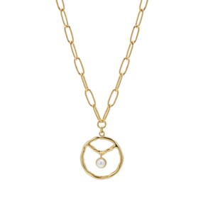 라페 솔 드롭 콤비 목걸이-펄 / La Paix Sol Drop Combi Necklace - Pearl