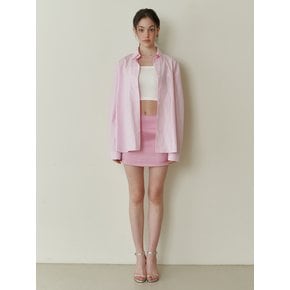 Basic satin mini skirt - pink