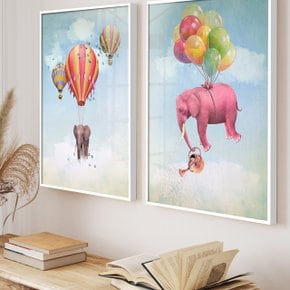 코끼리 그림 캔버스 대형 애정운 금전운 명예운 침실 현관 풍수인테리어 액자 가게오픈선물