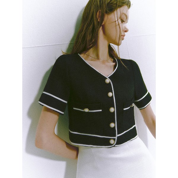 Reeta block tweed jacket(2colors)
