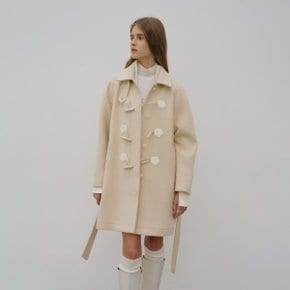 [LE CLASSIQUE] BARCELONA Cashmere Mac Toggle Wool Half Coat_Butter Ivory