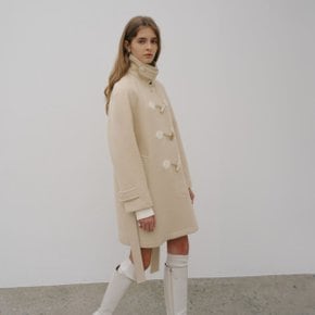 [LE CLASSIQUE] BARCELONA Cashmere Mac Toggle Wool Half Coat_Butter Ivory