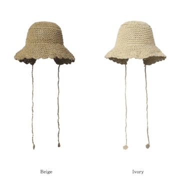그레이맨션 라탄 버킷햇 Carry Barrette Raffia String Bucket Hat
