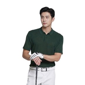 골피아 LX21SNT4M_MGR 남성 클래식 카라 반팔 니트 셔츠 심플 스타일 골프패션