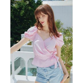 WRAP DETAIL HALF SLEEVES BLOUSE_PINK