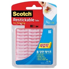 3M 스카치재접착폼양면테이프 R100 25.4X25.4mm/18입