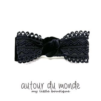 오뜨르뒤몽드 velvet lace ribbon hairpin (black)