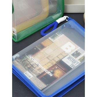 BRISKSTYLE 손잡이 불투명 PP 지퍼백 A4 서류 정리함