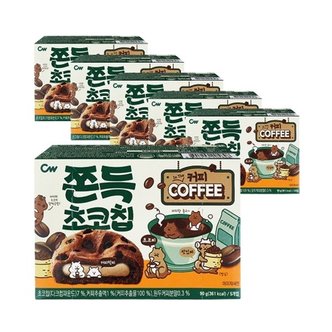  CW 청우 쫀득초코칩 커피 90g x 6개 / 찰떡파이 커피맛과자 쿠키_