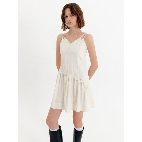 앤 셔링 슬리브리스 드레스_크림 / ANN SHIRRING SLEEVELESS DRESS_CREAM