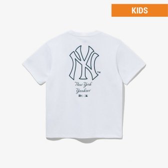 뉴에라키즈 [키즈] MLB 뉴욕 양키스 레터링 티셔츠 화이트