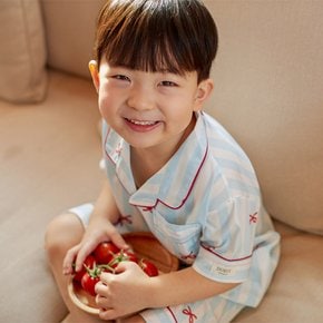 [태하 PICK]실크핏  보니 여름 반팔 카라 키즈 잠옷 세트