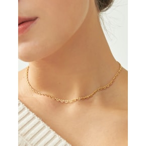 Lovely Heart Link Chain Silver Necklace In375 [Gold]