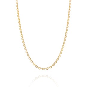 Lovely Heart Link Chain Silver Necklace In375 [Gold]