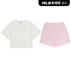 MLB키즈 (공식) 베이직 스포티브 여아 반바지 세트 NY (L.Pink) 7FS1B0553-50PKL