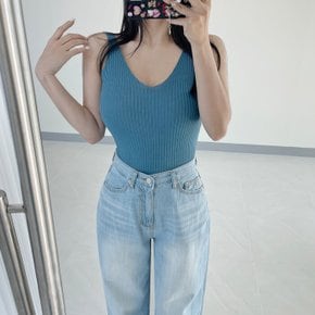 / 데일리 골지 브이넥 민소매 니트 슬림핏 여름 나시 8