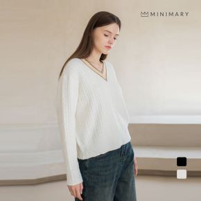 브이배색 꽈배기 니트 MM33TS30_P349138675