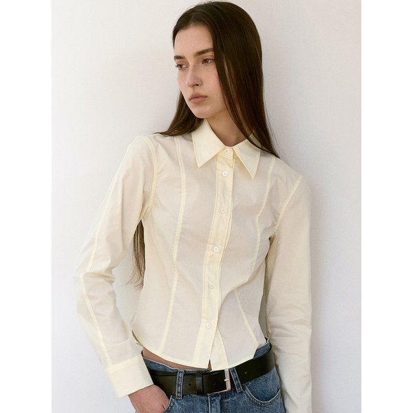 LT827 SLIM FIT INCISION COLOR SHIRT, PASTEL LEMON