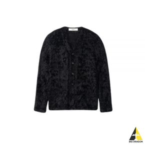 OSHO CARDIGAN - BLACK TECHNICAL MOHAIR (오쇼 가디건)