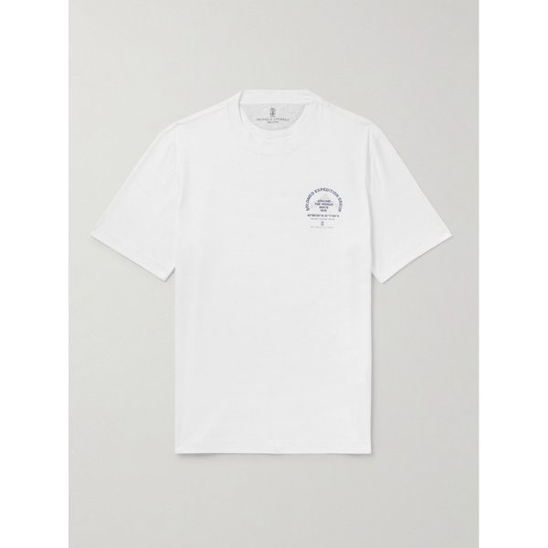 브루넬로쿠치넬리 로고 프린트 코튼 피케 티셔츠 46376663162902651