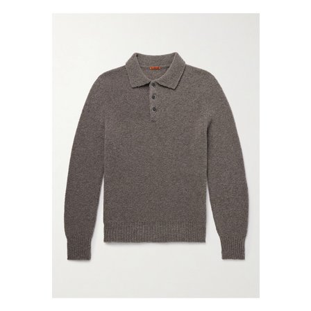 바레나 울 혼방 셔닐 폴로 셔츠 브라운 46376663162872014