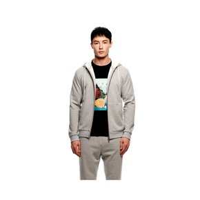 2-Way Logo Zip-up Hoodie_Grey