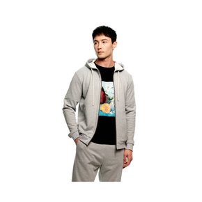 2-Way Logo Zip-up Hoodie_Grey