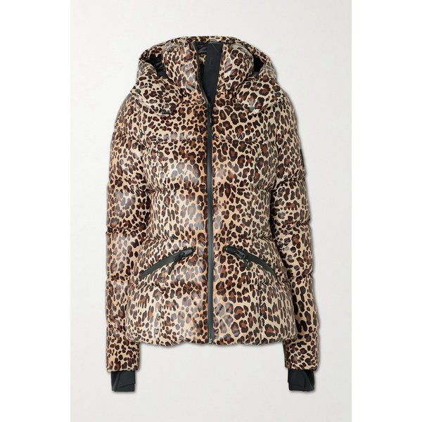 셰릴 퀼티드 드 레오파드 프린트 다운 스키 재킷 46376663162954567