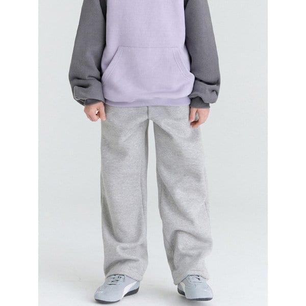 E20 기모 무지 일자팬츠(그레이)