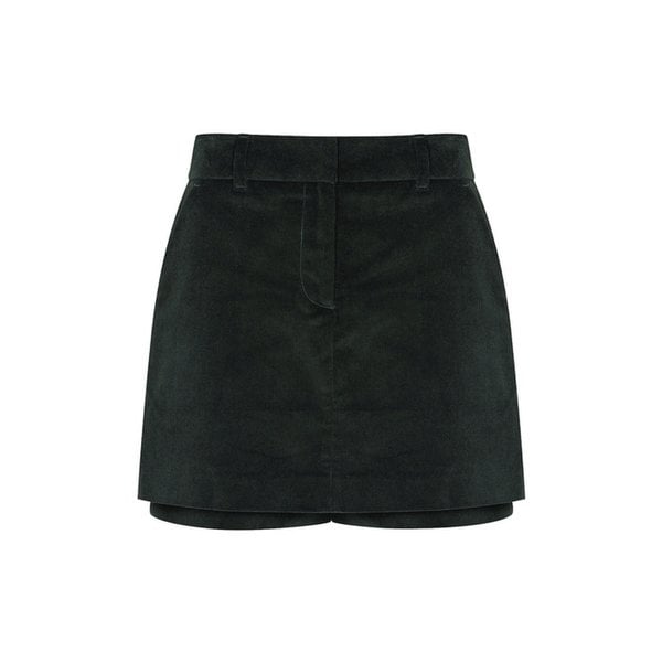 CORDUROY LAYERED SKIRT PANTS_Deep Green