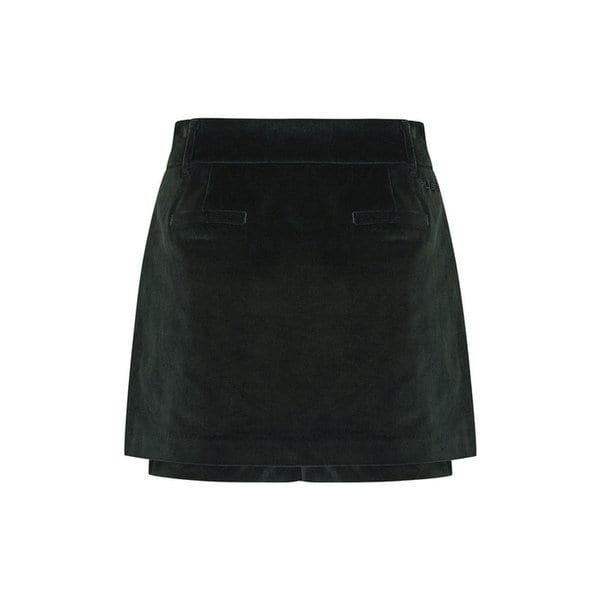 CORDUROY LAYERED SKIRT PANTS_Deep Green